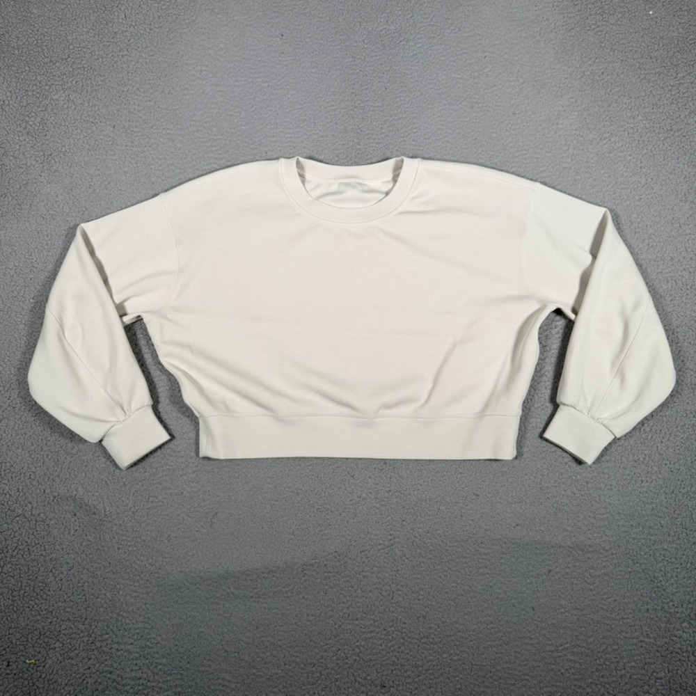 Lululemon Sweater Womens 8 Prosecco Perfectly Oversized Cropped Crew Softstreme
